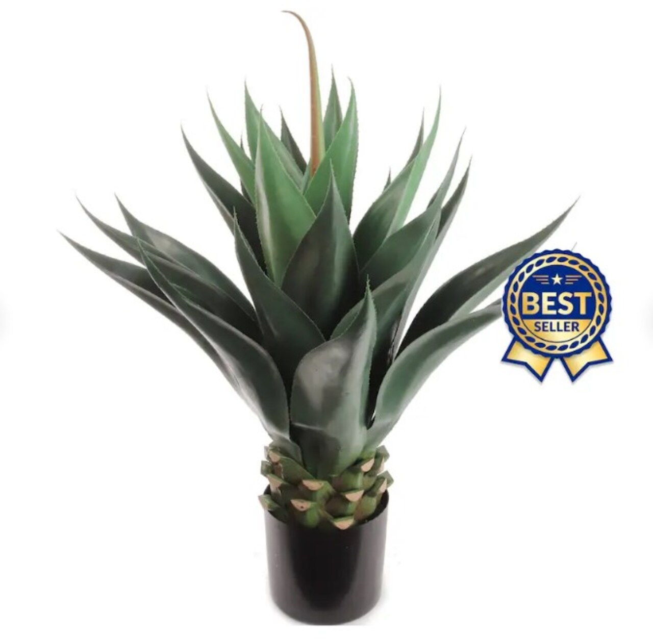 Artful Oasis 35.4" Artificial Agave Plant with 24 Leaves - Lifelike Faux Greenery in Elegant Pot for Home, Office, Living Room Decor - Real Looking Indoor Fake Plant Perfect for Modern Aesthetic Spaces, Floral Home by Artificial Flowers
